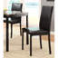 5 pièces pour salle à manger avec plateau en faux marbre et 4 chaises en métal noir pour table rembourrée en cuir