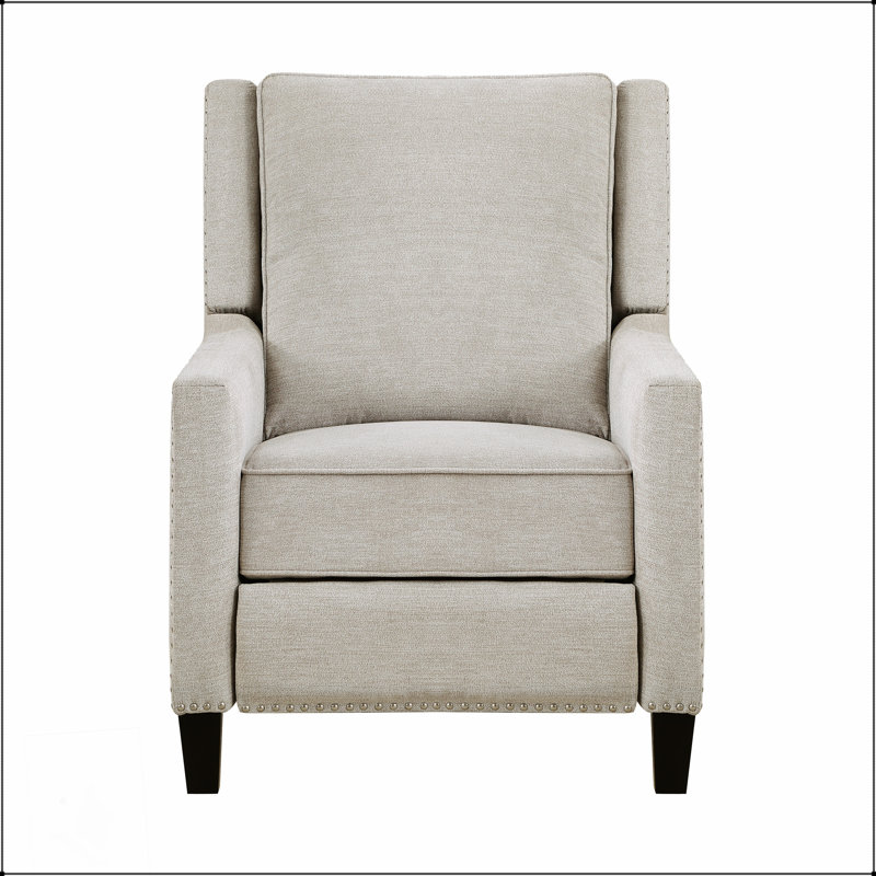 Chaise inclinable Modern Home Furniture avec tissu texturé bleu, garniture cloutée et mouvement d'inclinaison automatique pour un confort et un style ultimes
