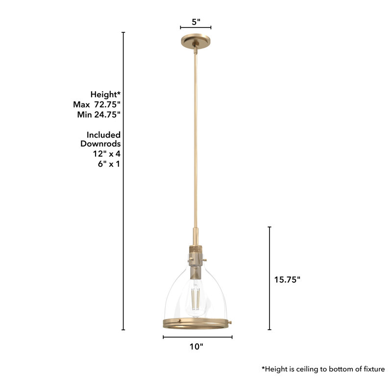 Alturas Gold Modern 16" Glass Bell Pendant Light