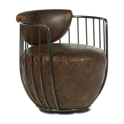 Future Tense Leather Swivel Barrel Chair