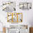 «Abstract Geode Marble White and Gold I», reproduction sur toile 3 pièces-87918482-87918477