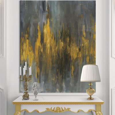 «Black and Gold Glam Abstract», reproduction d'art sur toile tendue