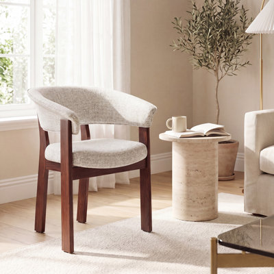 Upholstered Barrel Dining Arm Chair