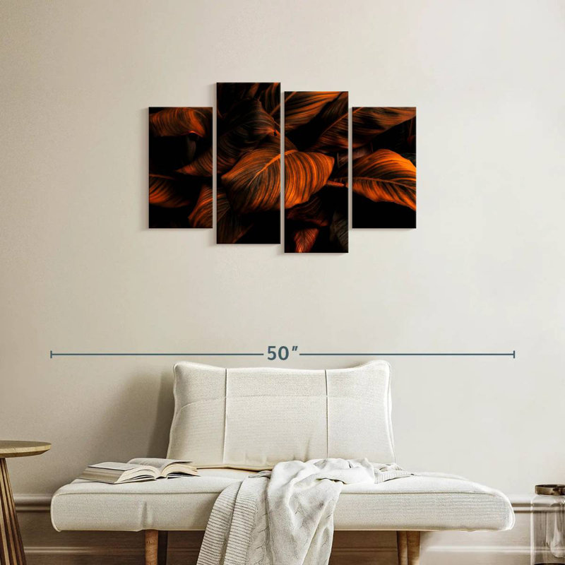 Feuilles Harnek aux tons bronze, H 22 po x l 36 po