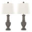 Lampe de table 26 "Chateau, nickel brossé et abat-jour en lin blanc de Grandview Gallery - ensemble de 2