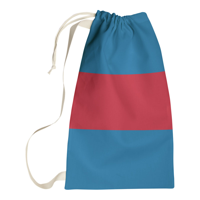 Fabric Laundry Bag with Handles, Medium (36" H x 28" W x 1.5" D), Pittsburgh Powder Blue/Red/Powder Blue
