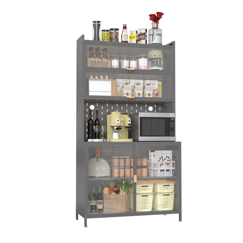 73'' Tall Kitchen Pantry Cabinet, Gray
