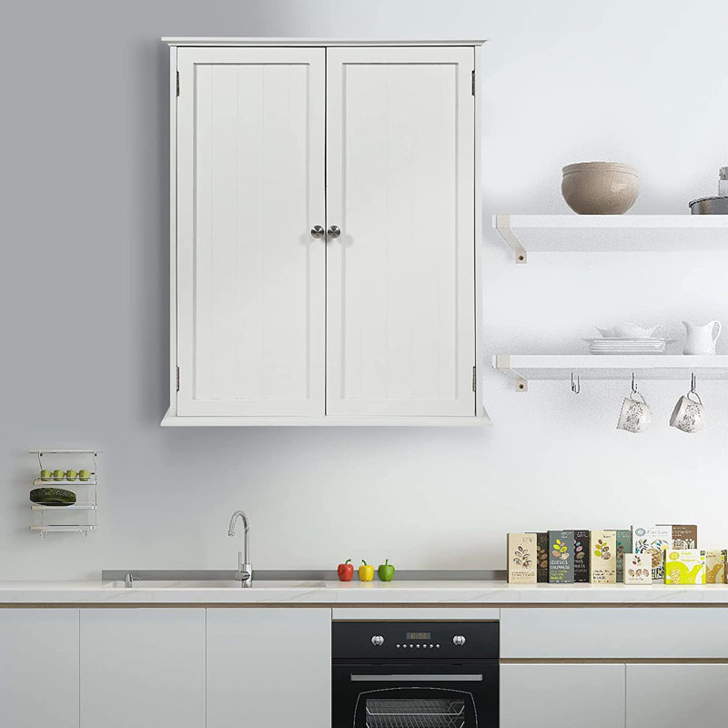 Armoire de salle de bain Keeven, Blanc