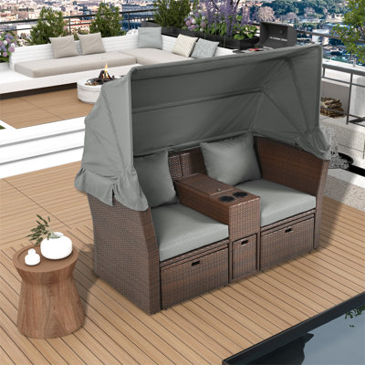 Raffy 65.78'' Iron Outdoor Patio Daybed