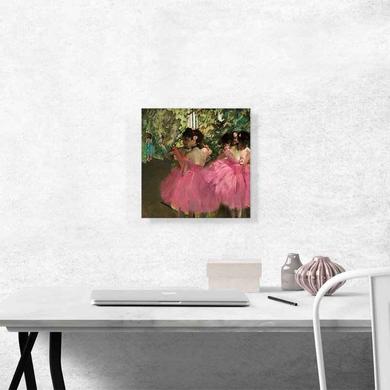 " Dancers In Pink 1876 " by Edgar Degas Painting Print, 12" H x 12" W x 1.5" D