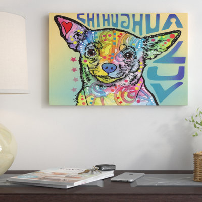 « chihuahua luv » par dean russo, impression sur toile tendue