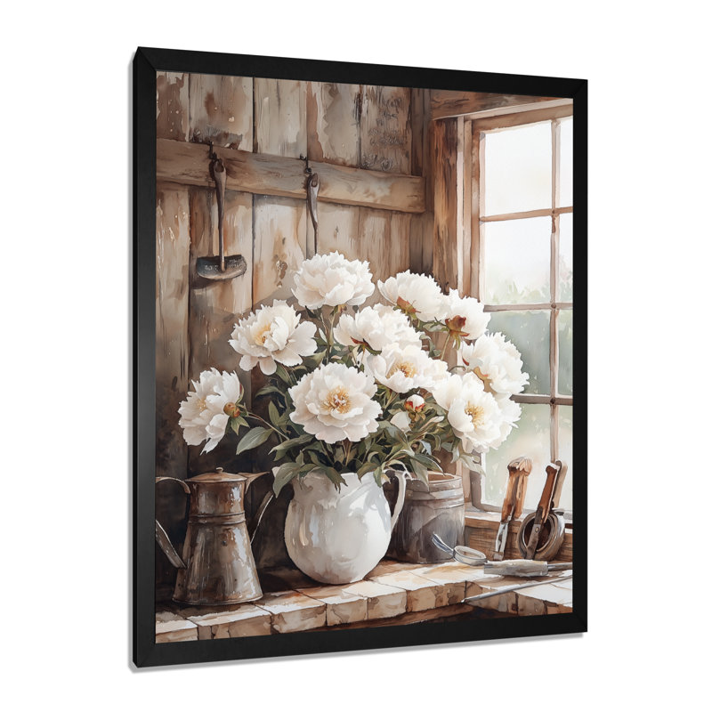 Bailey - salon d'art mural floral, Noir, noir, noir, noir, H 20 po x l 12 po, Reproduction encadrée d'une seule photo