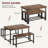 Dining Table & 2 Benches with Corner Protector – 4-6 Person Set with H-Shaped Frame, Ideal for Small Spaces, Kitchen, Apartment-1675159184-1675159185