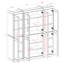 Vaisselier 100% bois massif 65 po avec verre transparent, portes Shaker et tablettes réglables-1114349129