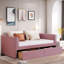 Upholstered Daybed With Ergonomic Design Backrest And 2 Drawers-957859274