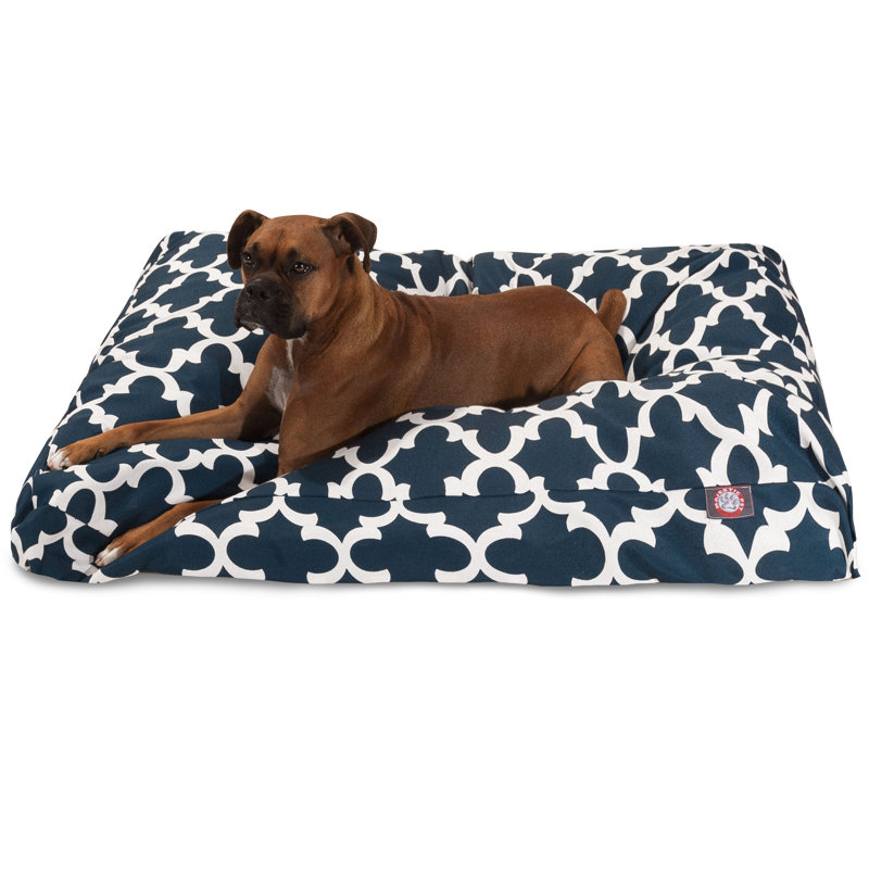 Coussin Trellis, Bleu marine, Petit (l 20 po x P 27 po x H 4 po)