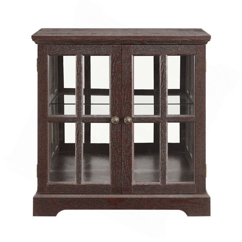 Tall Accent Cabinet With Glass Door, Cherry