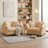 Fauteuil d'appoint surdimensionné à assise profonde avec coussins pour salon (ensemble de 2)