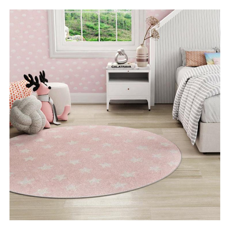 Whimsy Kids Geometric Polypropylene Plastic Rug, Round 3'3"