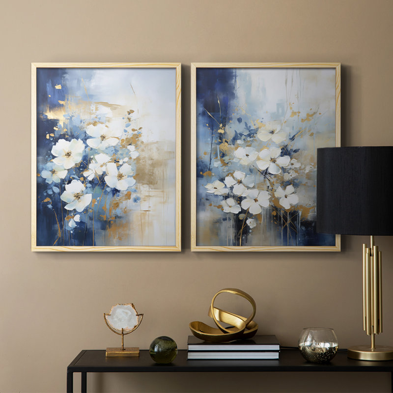 «FLORAL Series CCLxxi», reproduction encadrée de qualité supérieure - prête à être accrochée - aucun clou requis - aucun clou requis