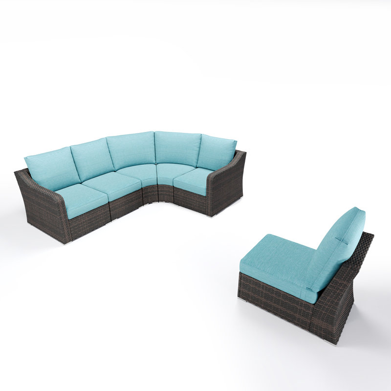  Ensemble de mobilier d'extérieur 6 pièces, 5, Marron foncé