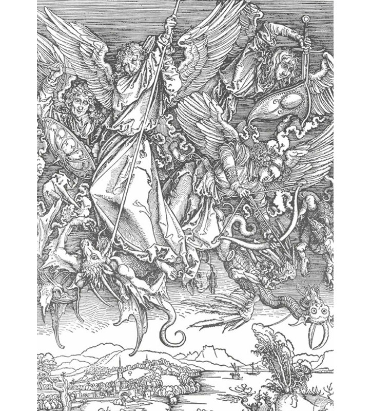 St. Michael's Fight Contre le Dragon, H 24 po x l 17 po