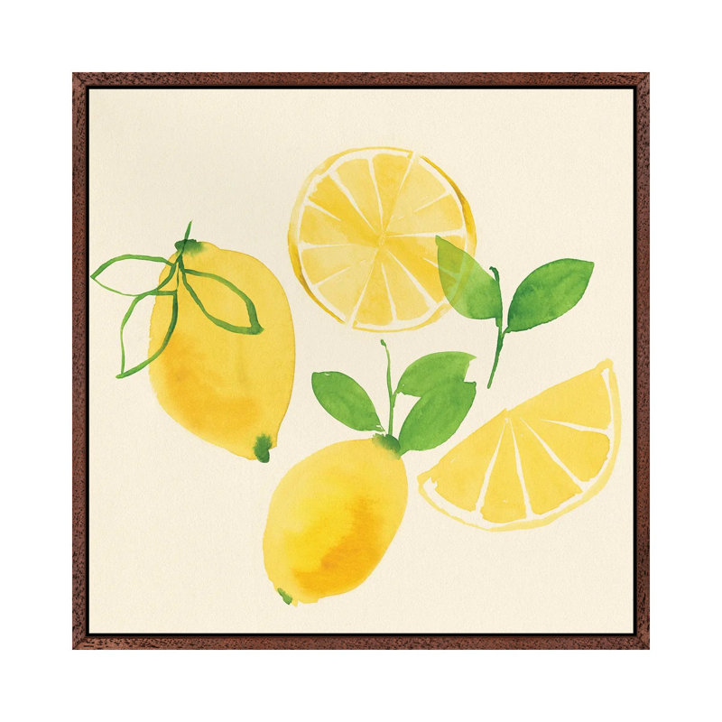 Juicy Fruits I by Isabelle Z - Painting on Canvas, 45.72 cm H x 45.72 cm W, Classic Brown Wood Framed
