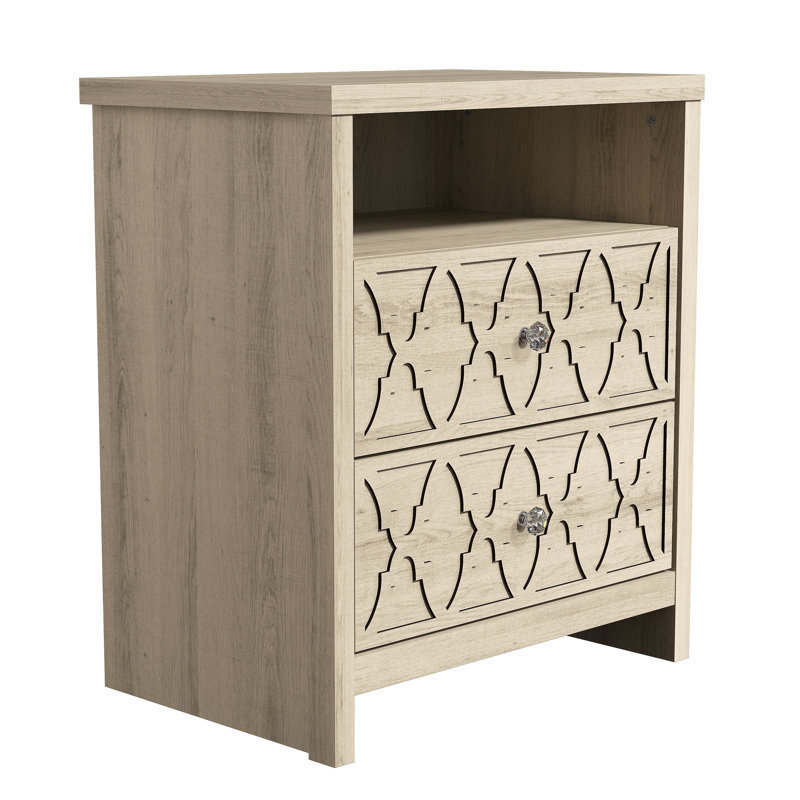 Table de chevet 2 tiroirs Chessani, Chêne d'Oslo, Individuel