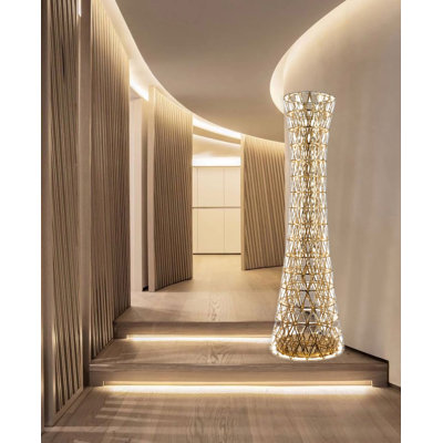 Lampe sur pied moderne en acier inoxydable