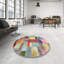 Tapis patchwork gris / jaune / rouge-205813924