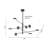 Modern 8 Light LED Black Linear Chandelier