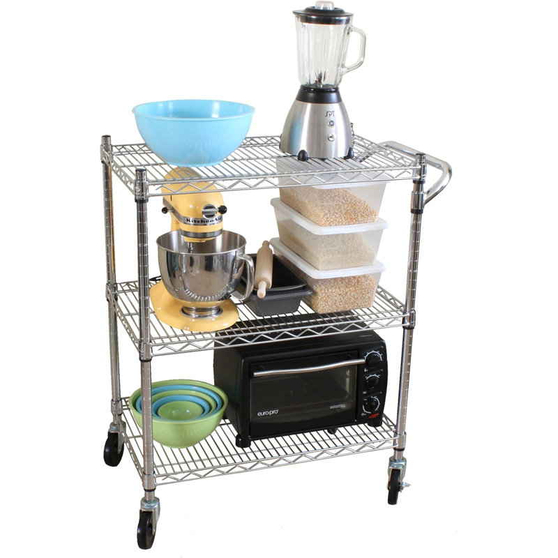 3-Tier Heavy Duty All-Purpose Utility Cart, Chrome