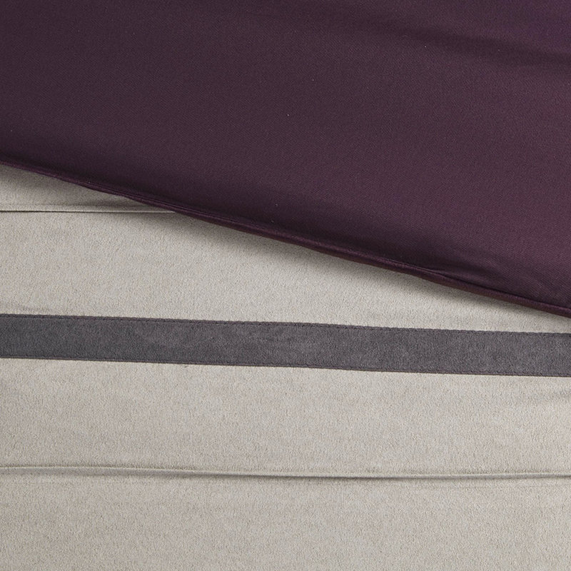 Édredon en faux suède 7 pièces pour très grand lit, mauve, Édredon très grand californien + 6 pièces suppl, Mauve