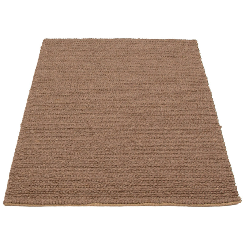 Tapis brun en laine tressé à la main Breese
