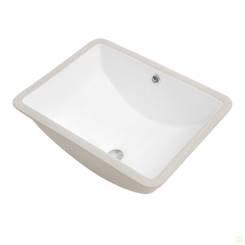 Lavabo pour salle de bain Lavabo de salle de bain rectangulaire en porcelaine blanche