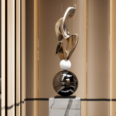31.5"Modern Geometric Electroplated Art Sculpture