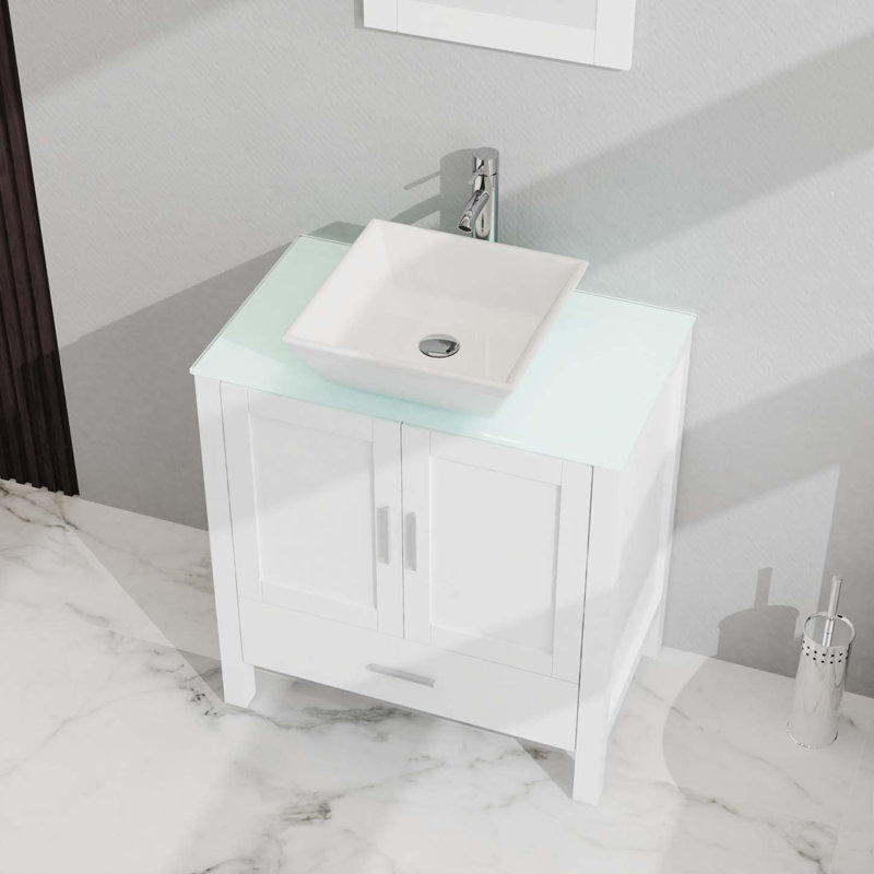Ensemble de meuble-lavabo et lavabo Modern, Blanc
