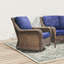 Fauteuil oscillant pivotant avec coussin bleu Krikacy Cambridge