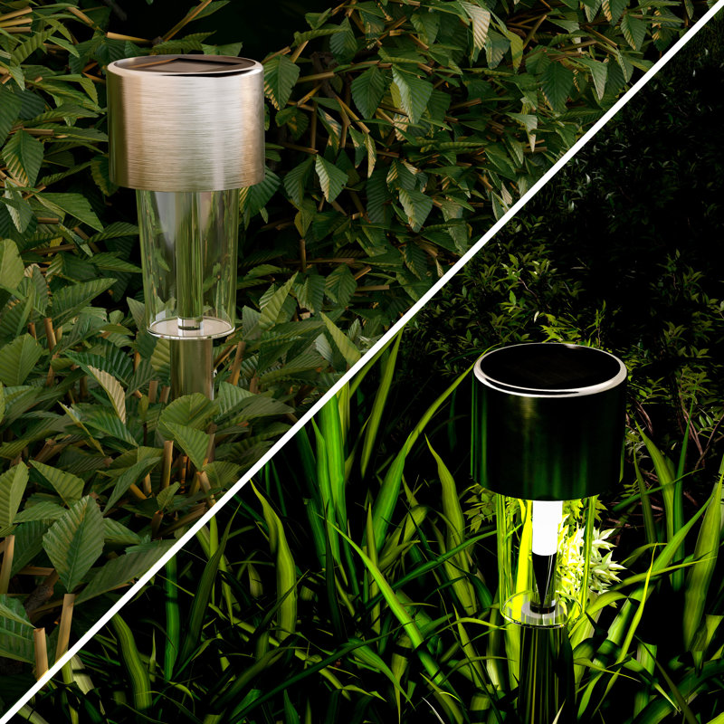 Low Voltage Solar Powered LED Metal Pathway Light, Silver
