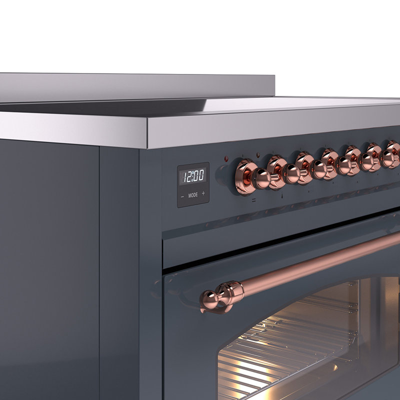 ILVE Nostalgie II 48 in Induction Range, Blue Grey/Copper