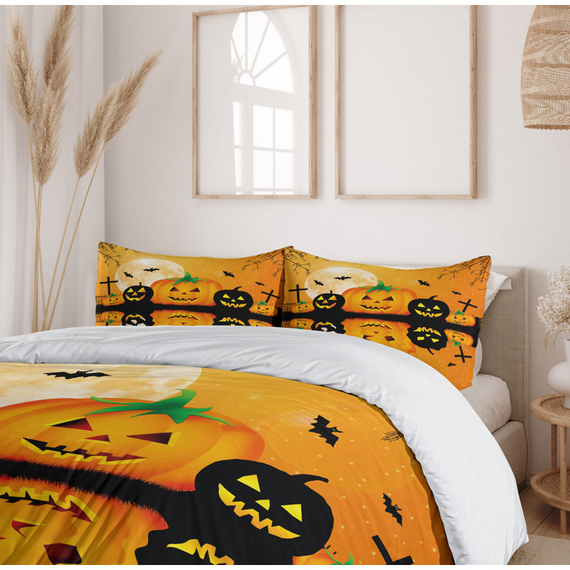 Halloween Eclectic Polyester Duvet Cover, Queen