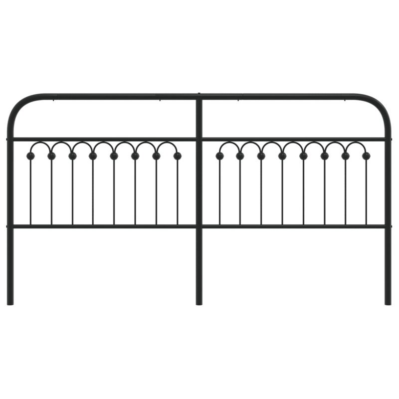 Vidaxl Metal Replace Headboard Black 180 Cm, Black, 100cm H x 187cm W x 3cm D