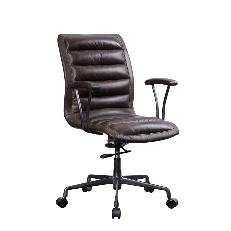 Chaise de bureau pivotante avec roulettes Distress