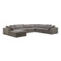 Orison - Canapé modulaire modulaire en tissu gris + repose-pieds