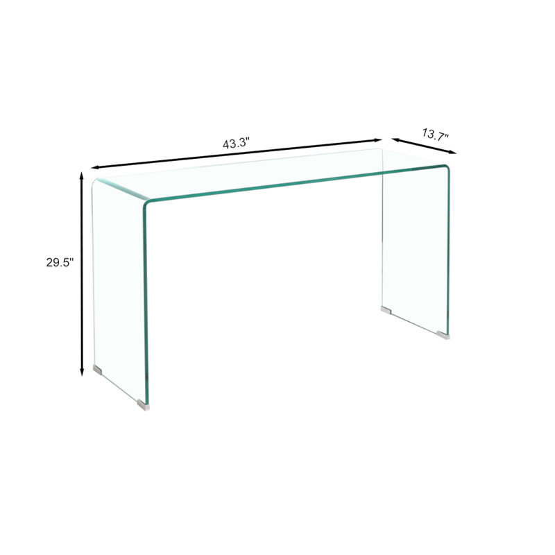 Table en verre transparent avec coins arrondis - Plateau fonctionnel et élégant - Plateau pour une utilisation à long terme dans un salon trempé Simple mais élégant Facile à entretenir