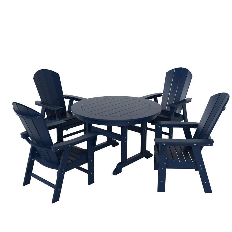 Ensemble de salle à manger pour 4 personnes Laguna, Bleu marine