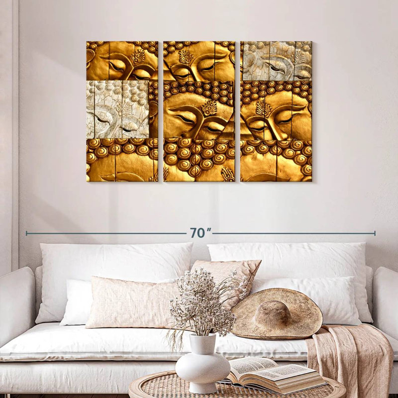 Leisha Royal Buddhas, 28" H x 45" W