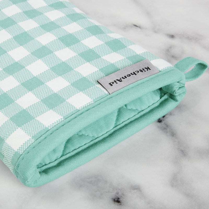 Ensemble de 2 gants de cuisine KitchenAid Gingham, 7 po x 13 po, Bleu foncé