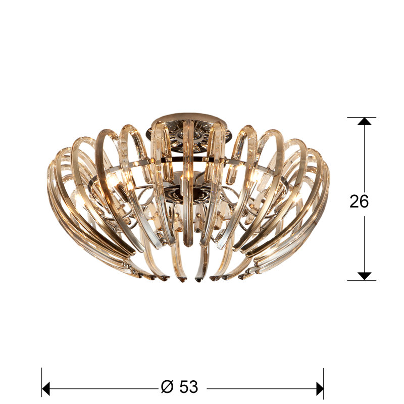 Nehls Semi Flush Mount, Champagne