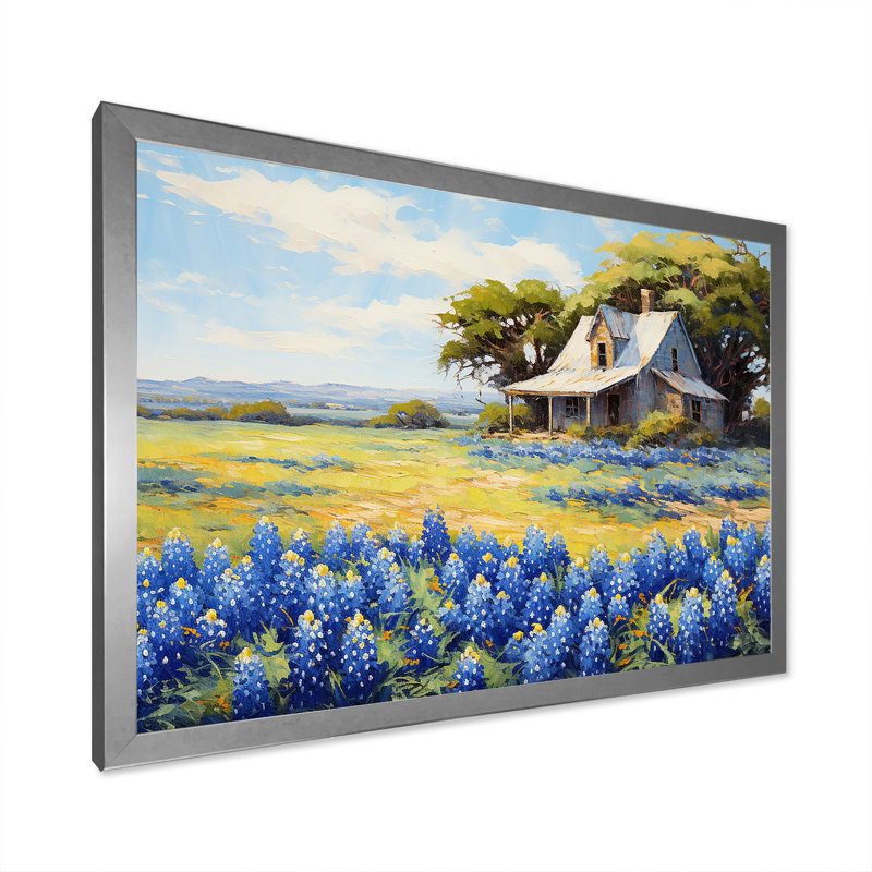 «Blue Bonnets Ballet Meadows», reproduction sur toile, Argent, H 34 po x l 44 po x P 1,5 po